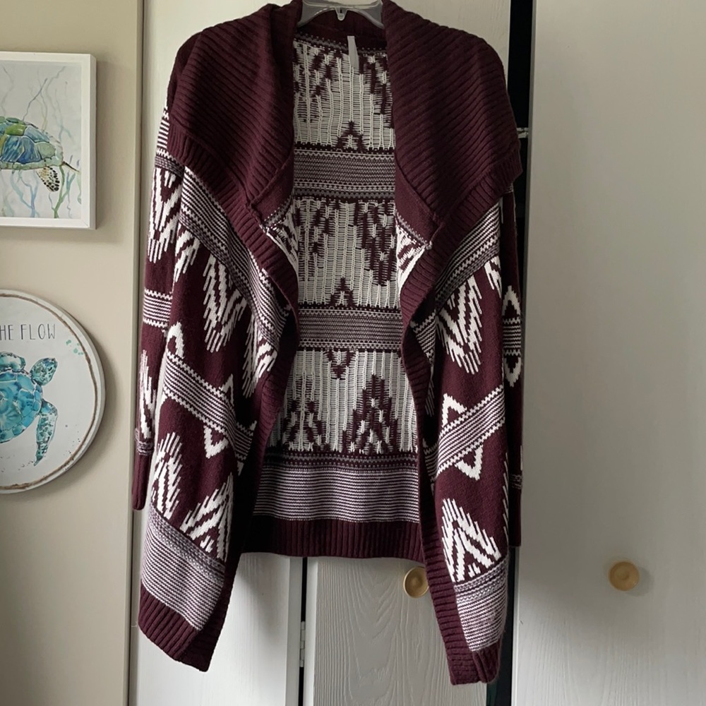 Knit Maroon Cardigan